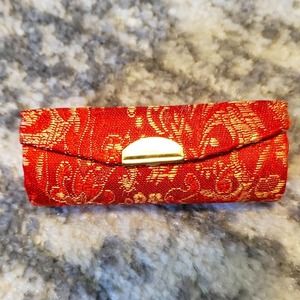 LIPSTICK HOLDER FROM THAILAND RED/SHINEYGOLD
